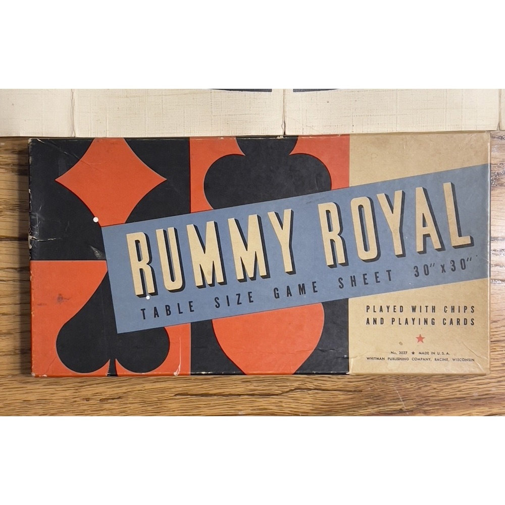 Vintage 1962 Whitman‎ Royal Rummy Table Size Game Sheet 30" X 30"